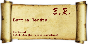 Bartha Renáta névjegykártya
